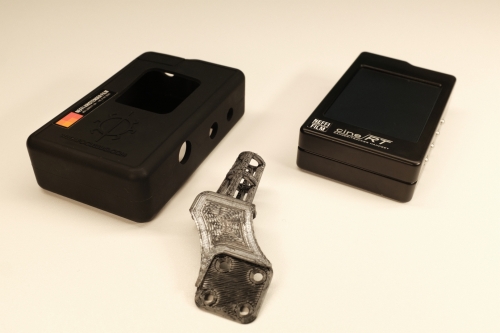 Focusbug Handset Control Unit, FB-CRT-HSU-100, with black silicone cover and antenna protection